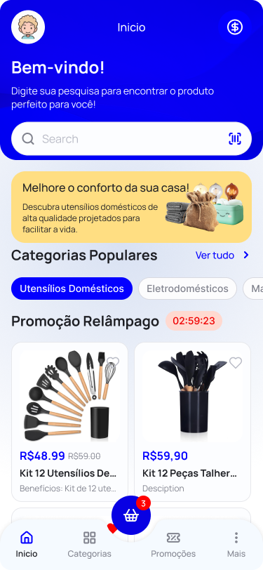 Tela inicial do App Clientes